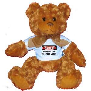  PROTECTED BY ST. FRANCIS Plush Teddy Bear with BLUE T 