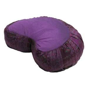 Crescent Zafu Meditation Cushion   Global Ikat   Purple  