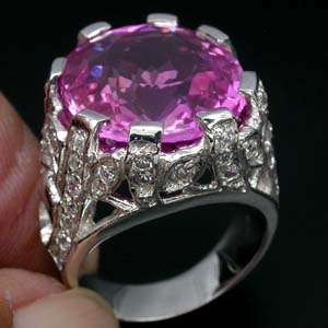 PINK TOPAZ & SAPPHIRE 925 SILVER RING
