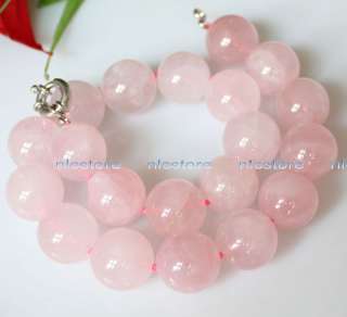 Big 21mm high luster Rose Quartz necklace gem beads  
