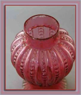   Antique Cranberry New Beauty Miniature Oil Lamp, S1 367, Ca. 1900