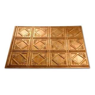 Fasade 18 in. x 24 in. Traditional 4 Muted Gold Vinyl Backsplash D61 
