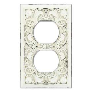 Creative Accents Arabesque White Receptacle Wall Plate 9DCW108 at The 