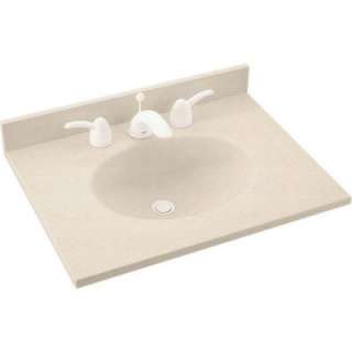 Swanstone Ellipse 25 In. Solid Surface Vanity Top in Tahiti Sand With 