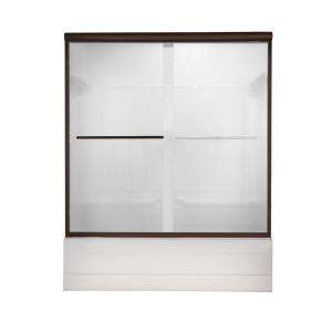   60in. Frameless Bypass Bath Door in Oil Rubbed Bronze with ClearGlass