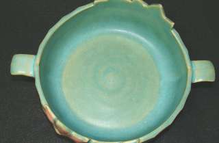 Roseville Pottery Green Clematis Bowl Vase 456 6  