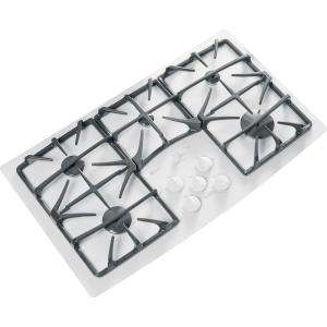 GE Profile 36 In. Gas on Glass Cooktop in White JGP970TEKWW at The 
