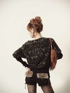 SWM Womens Fashion Poncho Zip Leopard Print Tops Shirts  