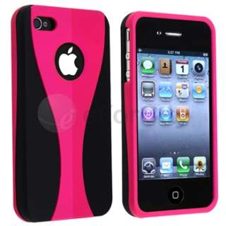 PINK 3 PIECE HARD CASE COVER FOR APPLE IPHONE 4G  