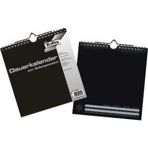 folia Bastel Dauerkalender/23690 23x24cm schwarz/silber  