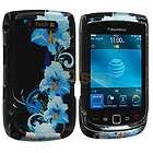 Purple Flower Hard Skin Case Cover Accessory for Blackberry Torch 9800 