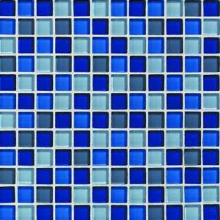 Circa Glass 12 in. x 12 in. Blue Lagoon Glass Mesh Mounted Mosaic Tile