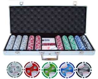 This poker set is pre packaged and cannot be customized.