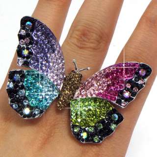 Schmetterling Butterfly Ring Strass Ring Kristall 3913  