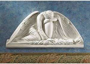   Victorian Replica Mourning Angel Sculptural Wall & Door Pediment