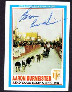 Iditarod Dog Musher Card 94 Aaron Burmeister AUTOGRAPH  