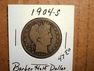 Barber Half Dollar 1904 S,Good+  