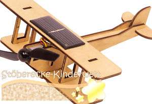 Doppeldecker Solar Modell Flugzeug Dekoration NEU  