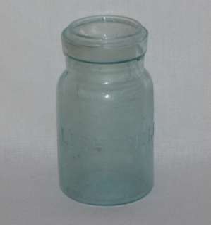 Vintage Aqua LIGHTNING Canning Jar   Putnam 452  