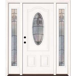 Feather River Doors Rochester 64 in.x 80 in. Smooth Prehung Right Hand 