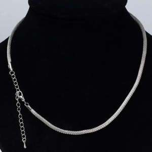 4mm Silver Plated Copper Link Chain 19.5L Necklace  