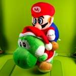 New Super Mario Bros Xmas Yoshi+Mario Plush Doll Toy  