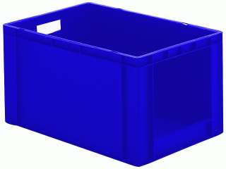 Regalbox mit Zugreif Öffnung, 600 x 400 x 320 mm, Set à 3 St., blau 