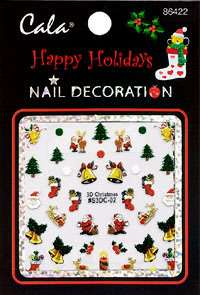 Description Cute Happy Holiday nail decorations forfingers and toes 