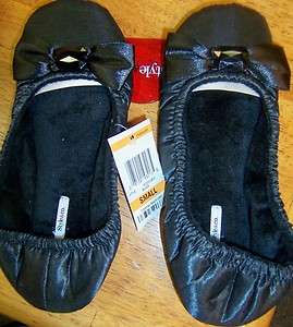 Style & Co Satin Bow Ballet Style Slippers, NWT  