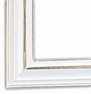 Wide Distressed White Picture Frame Solid Wood  