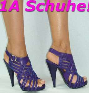 Schuhe 37 Blau Lila High Heels Pumps Damenschuhe Sommer Party Abend 