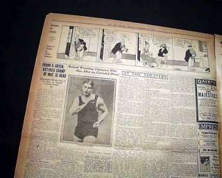 1917 Newspaper FRANK GOTCH DEATH Professional Wrestling WRESTLER Title 