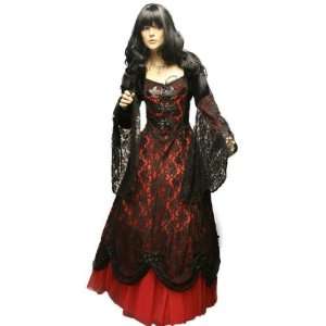 ausgefallenes Kleid Ballkleid aus Tüll und Spitze schwarz   rot 42 44 