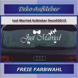 Just Married Hochzeit Auto Aufkleber Heckscheibe Sticker  