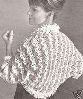 Vintage Bed Jacket Shrug Sweater Wrap crochet pattern  