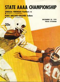 1975 Texas 4A Football Finals Program Permian v PNG  