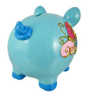 Beautiful Blue Butterfly Art Pig Piggy Bank Coin Money  