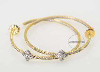 David Yurman 18K Yellow Gold & Diamonds Quatrefoil Large Hoop Earrings