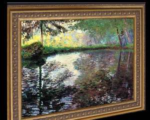 MONET POOL MONTGERON FRAMED CANVAS GICLEE REPRO 28x24  