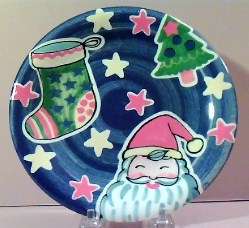 La Gioconda Santa Christmas Plate Stocking Star Italy  