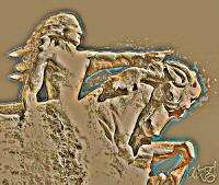 Southwestern Art CRAZY HORSE Signed on CANVAS  