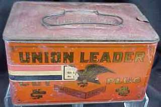 Vintage Union Leader Cut Plug Tobacco Tin Lid & Handle  