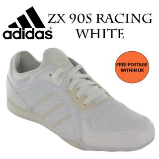 MENS ADIDAS ZX 90 RACING WHITE LEATHER TRAINERS UK 6 12  