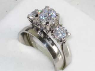   ENGAGEMENT RING WEDDING BAND SIMULATED DIAMOND RING SET RG1030  