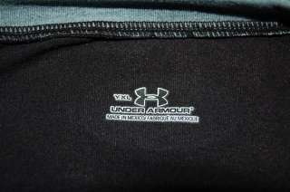 UNDER ARMOUR BLACK GRAY LONG SLEEVE ATHLETIC FITNESS T SHIRT YOUTH 