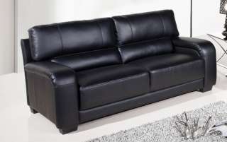 SALE Dior Large 3 Seater Black Leather Sofa Sofas Couch Suite Range 