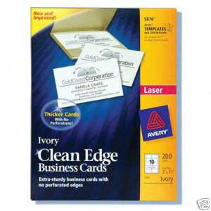 Avery Clean Edge Business Cards 200   LASER  05876 5876  