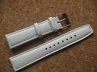 20mm WHITE BUFFALO GRAIN PADDED LEATHER WATCH STRAP WITH CHROME BUCKLE