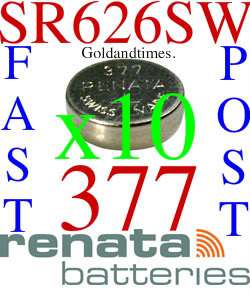 10 x Renata 377 SR626SW Watch Battery 280 39 SR66 SB AW  