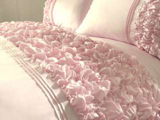 Pink / White / Cream / Duckegg Quilt Cover   Ruffles Bedding Sets 